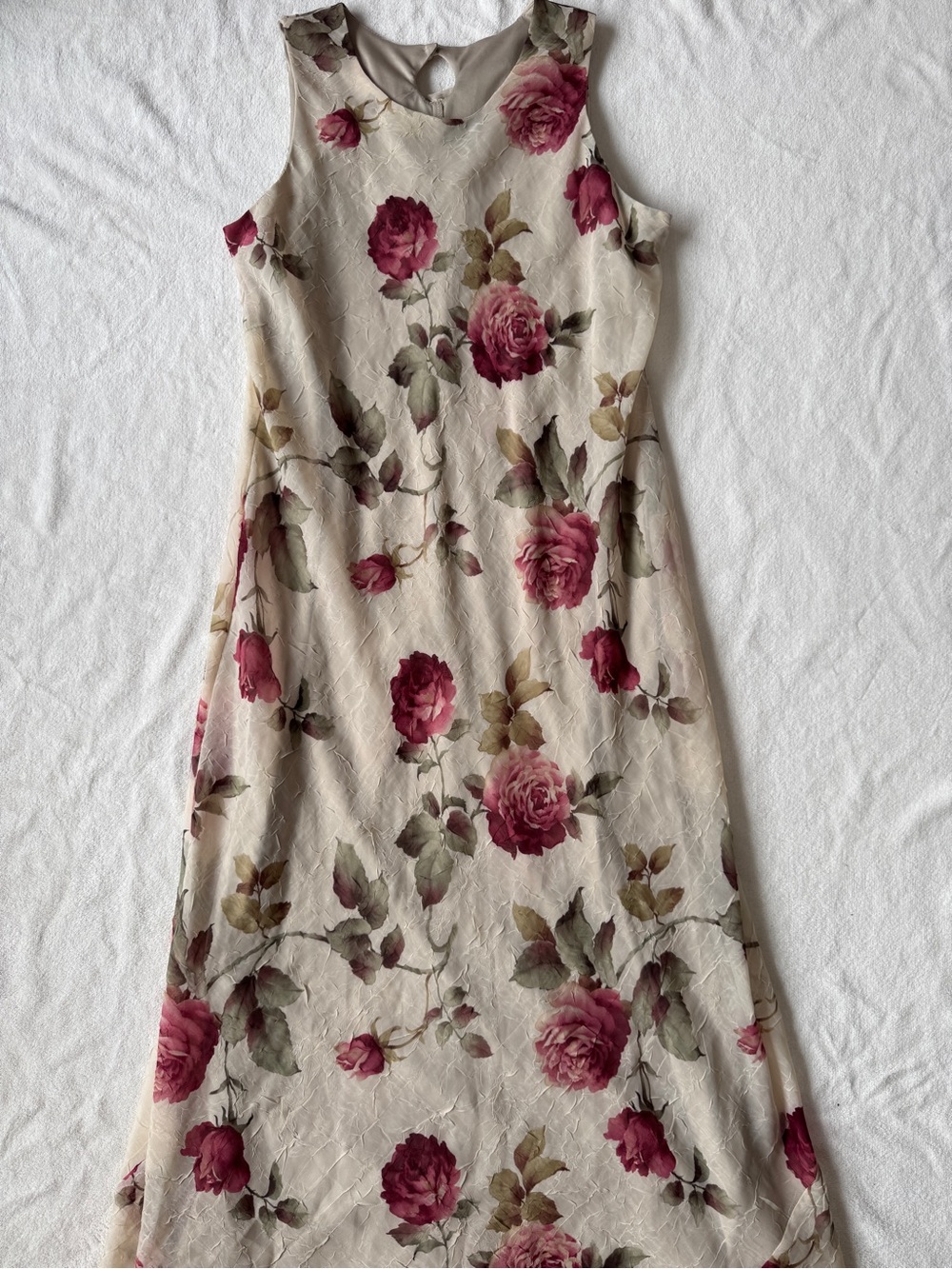 Jessica - Cream Floral Maxi Dress with Rose Print